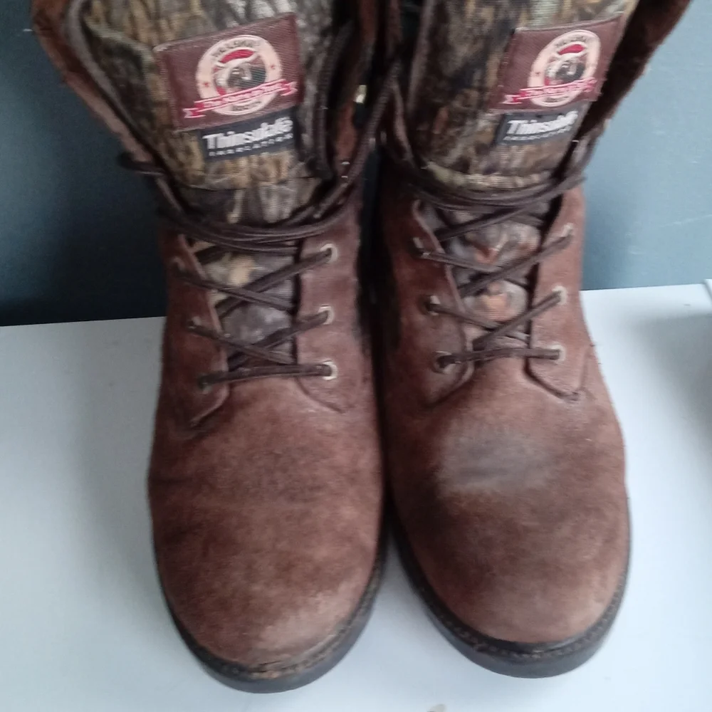 Brahma Mens Thinsulate Camo Boots Lace Up Suede Leather‎ Size 11